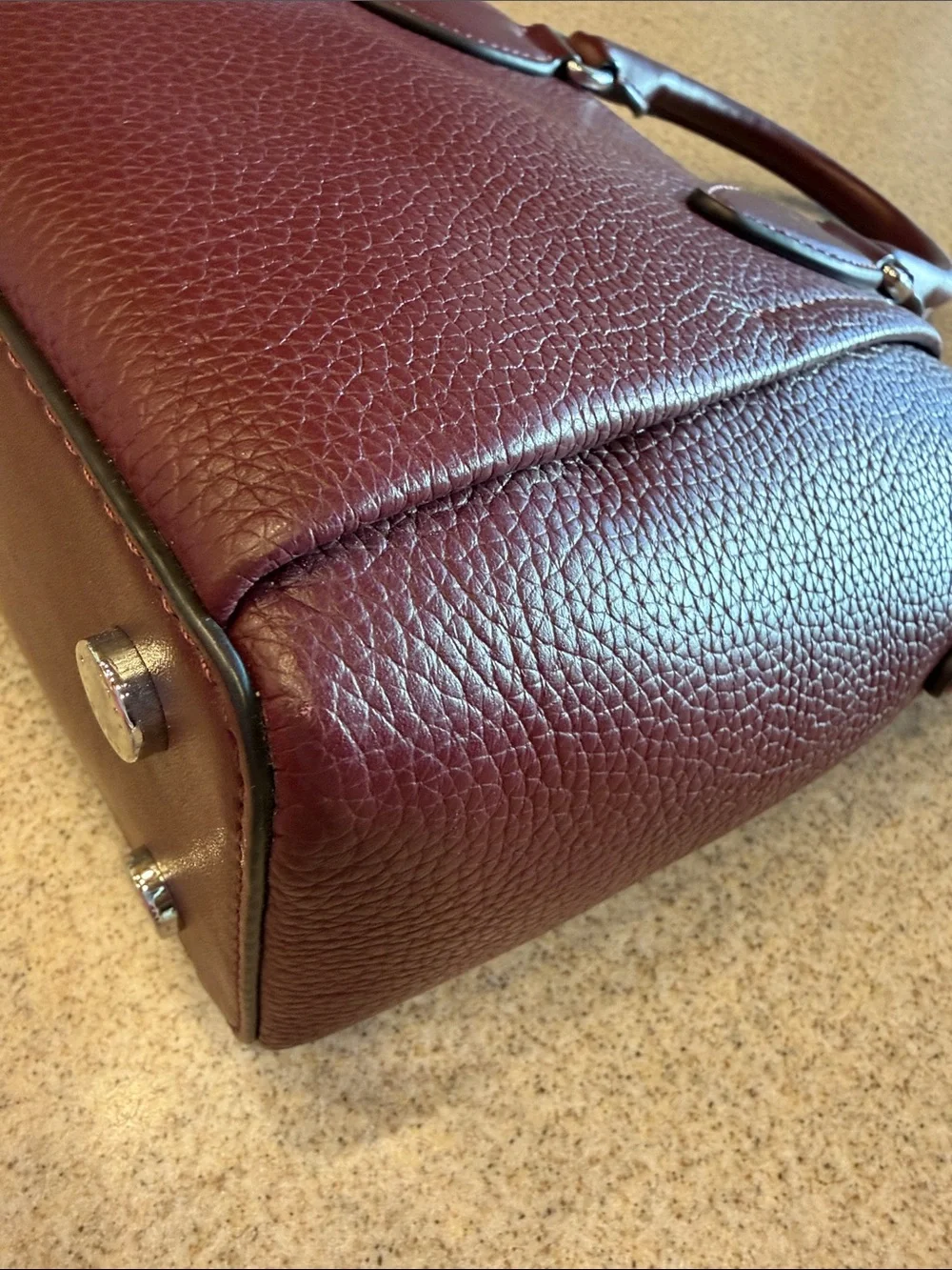 NWT Michael Kors Sienna Merlot Md messenger Leather Satchel Silver hard ware